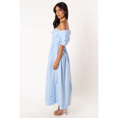 Petal And Pup Womens Solana Off Shoulder Midi Dress - Blue 6 4 Petal And Pup Womens Solana Off Shoulder Midi Dress - Blue 6 - Image 4