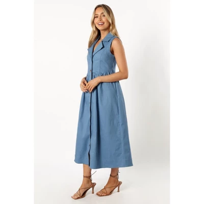 Petal And Pup Womens Sonja Midi Dress - Steel Blue XS 3 Petal And Pup Womens Sonja Midi Dress - Steel Blue XS - Image 3