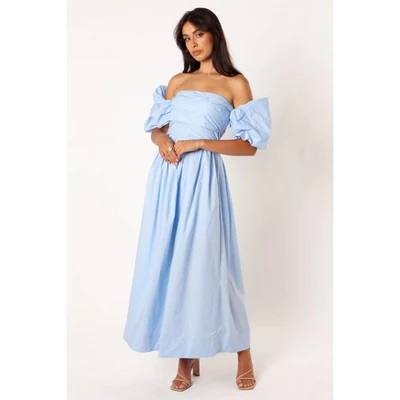 Petal And Pup Womens Solana Off Shoulder Midi Dress - Blue 6 1 Petal And Pup Womens Solana Off Shoulder Midi Dress - Blue 6
