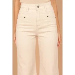 Petal And Pup Womens Georgette High Waisted Straight Leg Pants