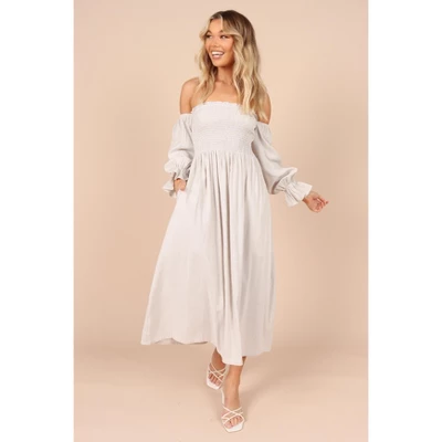 Petal And Pup Womens Domenica Shirred Long Sleeve Midi Dress 8 Petal And Pup Womens Domenica Shirred Long Sleeve Midi Dress - Image 8