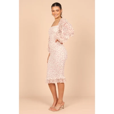 Petal And Pup Womens Bonita Shirred Frill Long Sleeve Bodycon Midi Dress 1 Petal And Pup Womens Bonita Shirred Frill Long Sleeve Bodycon Midi Dress