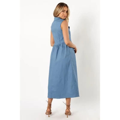 Petal And Pup Womens Sonja Midi Dress - Steel Blue XS 4 Petal And Pup Womens Sonja Midi Dress - Steel Blue XS - Image 4