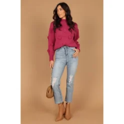 Petal And Pup Womens Raquel Mock Neck Flower Detail Knit Sweater -Petal and Pup Store GUEST 42222017 a76e 4ef1 b28d 280b40cd399c