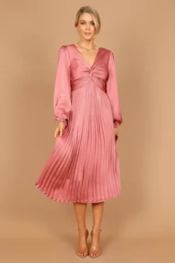 Petal And Pup Womens Noelle Twist Front Pleated Midi Dress -Petal and Pup Store GUEST 42422f70 5cb3 4e11 bd4b 5ef3af40f2f0