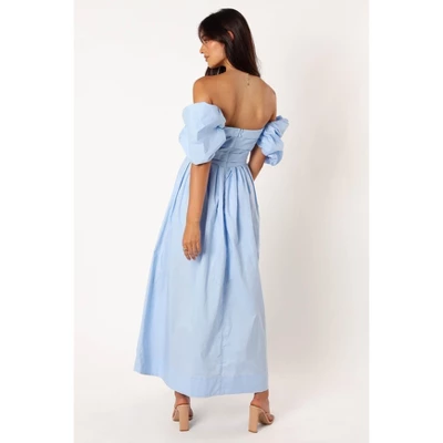 Petal And Pup Womens Solana Off Shoulder Midi Dress - Blue 6 3 Petal And Pup Womens Solana Off Shoulder Midi Dress - Blue 6 - Image 3