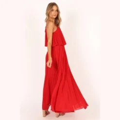 Petal And Pup Womens Gia Pleated Halterneck Maxi Dress -Petal and Pup Store GUEST 4c638edd d47d 4da4 8034 2a68106ad58f