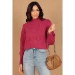 Petal And Pup Womens Raquel Mock Neck Flower Detail Knit Sweater -Petal and Pup Store GUEST 55df603e 87b4 498f 8ba4 eb6d6a0f0e69