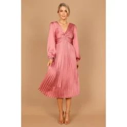 Petal And Pup Womens Noelle Twist Front Pleated Midi Dress -Petal and Pup Store GUEST 593f39f0 4394 4d10 ba18 29aef86916bb