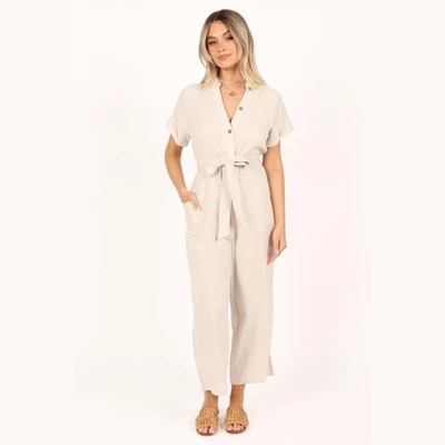 Petal And Pup Womens Archie Jumpsuit - Oat M 7 Petal And Pup Womens Archie Jumpsuit - Oat M - Image 7