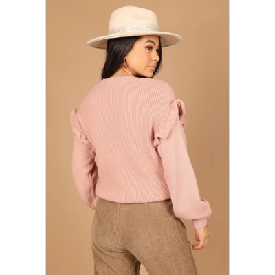 Petal And Pup Womens Bethany Drop Sleeve Ruffle Knit Sweater 1 Petal And Pup Womens Bethany Drop Sleeve Ruffle Knit Sweater
