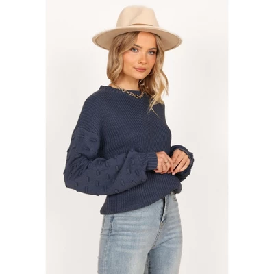 Petal And Pup Katrina Textured Sleeve Crewneck Knit Sweater 1 Petal And Pup Katrina Textured Sleeve Crewneck Knit Sweater