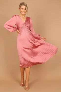 Petal And Pup Womens Noelle Twist Front Pleated Midi Dress -Petal and Pup Store GUEST 6e80d310 14dc 4308 b0e7 a6575b6057ce