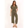 Petal And Pup Womens Archie Jumpsuit - Olive 2