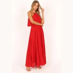 Petal And Pup Womens Gia Pleated Halterneck Maxi Dress -Petal and Pup Store GUEST 84640a66 1623 4744 929f 03e16cef4726