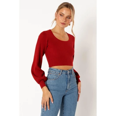 Petal And Pup Womens Daphne Crewneck Bubble Sleeve Knit Sweater 4 Petal And Pup Womens Daphne Crewneck Bubble Sleeve Knit Sweater - Image 4