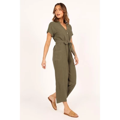Petal And Pup Womens Archie Jumpsuit - Olive 0 2 Petal And Pup Womens Archie Jumpsuit - Olive 0 - Image 2