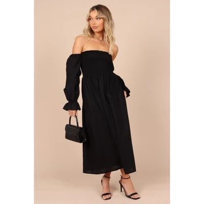 Petal And Pup Womens Domenica Shirred Long Sleeve Midi Dress 2 Petal And Pup Womens Domenica Shirred Long Sleeve Midi Dress - Image 2