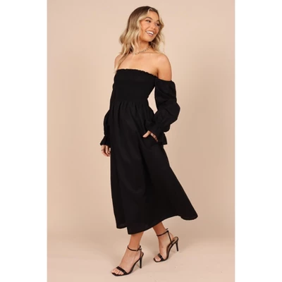 Petal And Pup Womens Domenica Shirred Long Sleeve Midi Dress 4 Petal And Pup Womens Domenica Shirred Long Sleeve Midi Dress - Image 4