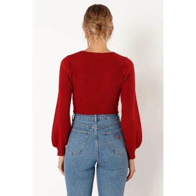 Petal And Pup Womens Daphne Crewneck Bubble Sleeve Knit Sweater 3 Petal And Pup Womens Daphne Crewneck Bubble Sleeve Knit Sweater - Image 3