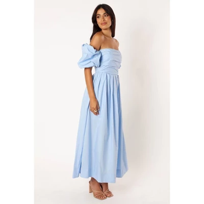 Petal And Pup Womens Solana Off Shoulder Midi Dress - Blue 6 2 Petal And Pup Womens Solana Off Shoulder Midi Dress - Blue 6 - Image 2