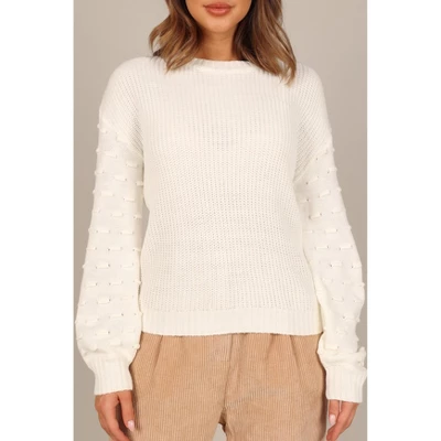 Petal And Pup Womens Katrina Textured Sleeve Crewneck Knit Sweater 2 Petal And Pup Womens Katrina Textured Sleeve Crewneck Knit Sweater - Image 2