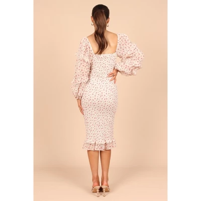 Petal And Pup Womens Bonita Shirred Frill Long Sleeve Bodycon Midi Dress 2 Petal And Pup Womens Bonita Shirred Frill Long Sleeve Bodycon Midi Dress - Image 2