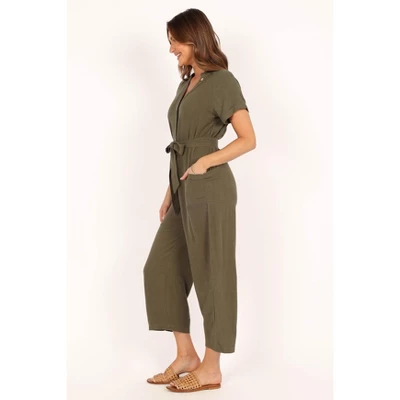 Petal And Pup Womens Archie Jumpsuit - Olive 4 5 Petal And Pup Womens Archie Jumpsuit - Olive 4 - Image 5