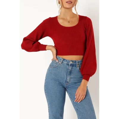 Petal And Pup Womens Daphne Crewneck Bubble Sleeve Knit Sweater 6 Petal And Pup Womens Daphne Crewneck Bubble Sleeve Knit Sweater - Image 6