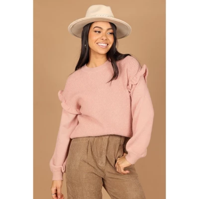 Petal And Pup Womens Bethany Drop Sleeve Ruffle Knit Sweater 6 Petal And Pup Womens Bethany Drop Sleeve Ruffle Knit Sweater - Image 6